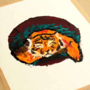 photo Atelier peinture à la gouache d'un petit animal endormi