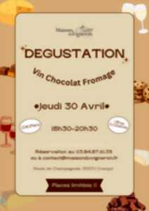 photo Dégustation Vin Chocolat Fromage