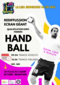 photo Rediffusion sur écran géant qualifiation euro féminin hand-ball