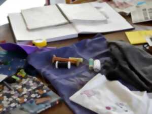 photo Atelier co-création de broderies de réparation , résidence d'artistes des Fours à Chaux