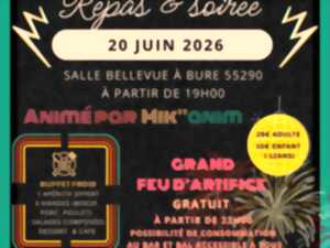 Soirée et repas année 80 et grand feu d'artifice