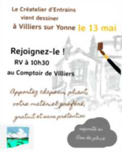 Le Créatelier d'Entrains vient dessiner à Villiers-sur-Yonne