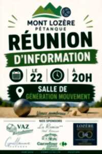 RÉUNION D'INFORMATION MONT LOZÈRE PÉTANQUE