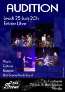 Audition piano guitare batterie arts-scène Rock band