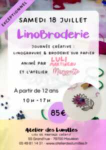 photo Journée créative - Linogravure et broderie sur papier
