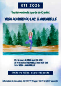 photo YOGA AU BORD DU LAC ET AQUARELLE