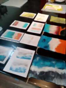photo Atelier de laine feutrée : tableau abstrait 