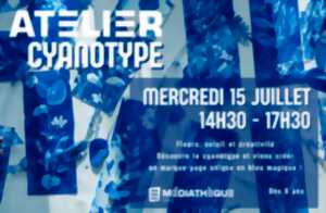 photo Médiathèque de Viry : Atelier cyanotype