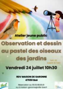 photo Atelier d'observation des oiseaux et de dessin crayons pastel