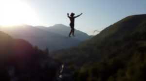 photo Gourette Highline Meeting - highline de nuit
