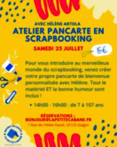 photo Atelier pancarte en scrapbooking à la Petite Cabane - avec Hélène Artola