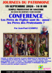 [JEP] Conférence au Temple Protestant de Sancerre