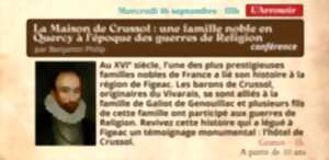 Festival Re-naissance à Figeac, conférence : la Maison de Crussol