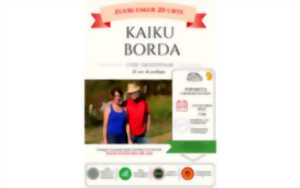 photo 20 ans de Kaiku Borda : dégustation et échanges avec Argitxu et Eric, safranière et apiculteur de la ferme Saltus