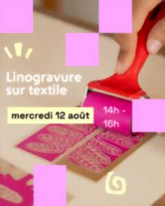 photo Atelier linogravure Sur textile