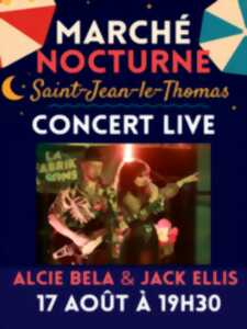 photo Concert d'Alcie Bela & Jack Ellis au marché nocturne de Saint-Jean-le-Thomas
