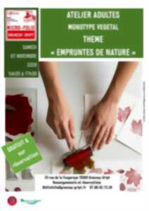 photo Atelier adultes monotype végétal – empreintes de nature au musée numérique Micro-Folie à Granzay-Gript