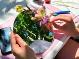 Atelier Miroir en fleurs séchées