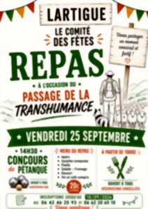 Repas à l'occasion du passage de la Transhumance à LARTIGUE