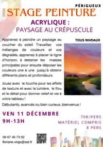 Stage peinture : Acrylique : Paysage au crépuscule par Floriane VIRGO
