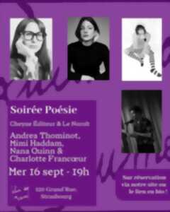 photo Soirée poétique avec les Éditions Du Noroît (Québec) et Cheyne éditeur