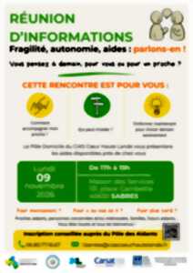 photo Réunion d'information - Fragilité, autonomie, aides : parlons-en !