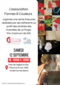 Vente d'oeuvres au profit des sinistrés des incendies